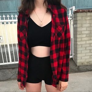 🔴🔵Hot Topic Red & Black Flannel